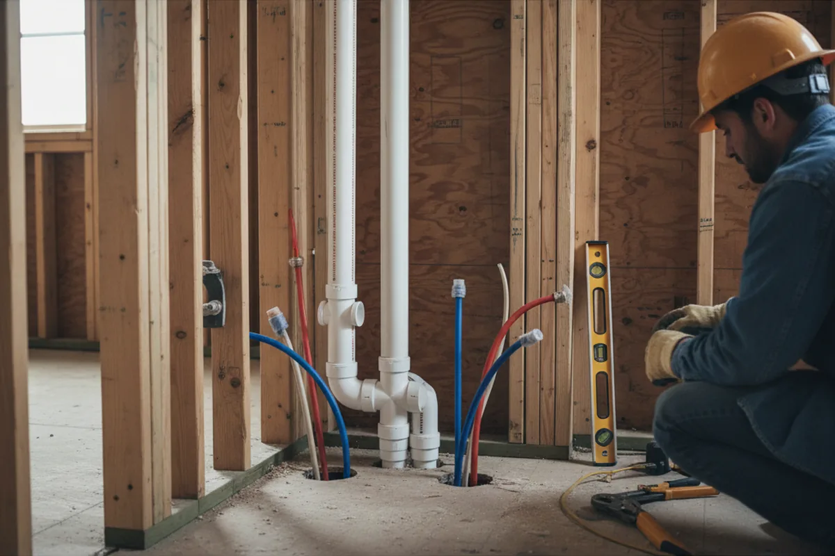 Drain and supply rough-in during Toilet Repair and Installation in Lebanon